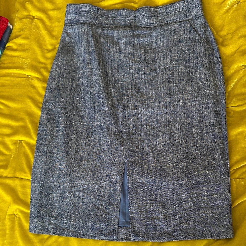 Ann Taylor Blue-Gray Pencil Skirt